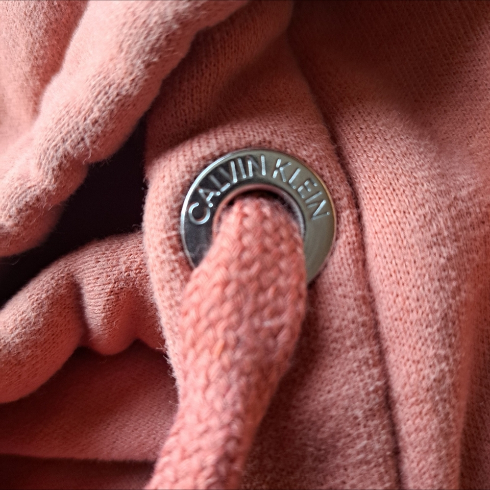 🛍 CALVIN KLEIN Dark Peach Hoodie Dress, M - Picture 4 of 6